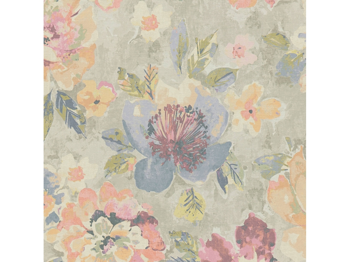 396072 Gu Papel De Pared Con Flores Ligeramente Texturizado Mate 5,33 M2 Profhome