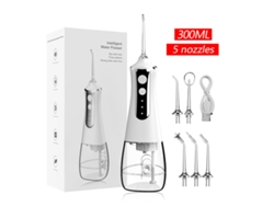 Dispositivo portátil blanco para higiene bucal, eficaz contra la placa, apto para implantes y tratamientos periodontales. YANYXR
