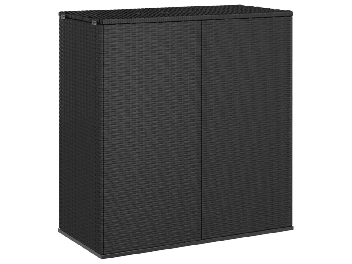 Baúl De Cojines Para Jardín De Ratán Pe Negro 100x49x103,5 Cm