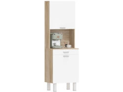 Aparador Alto Cozinha Armário 2 Portas Gaveta Bancada 55x40x174cm Branco Madeira ZENCORE SERVICES