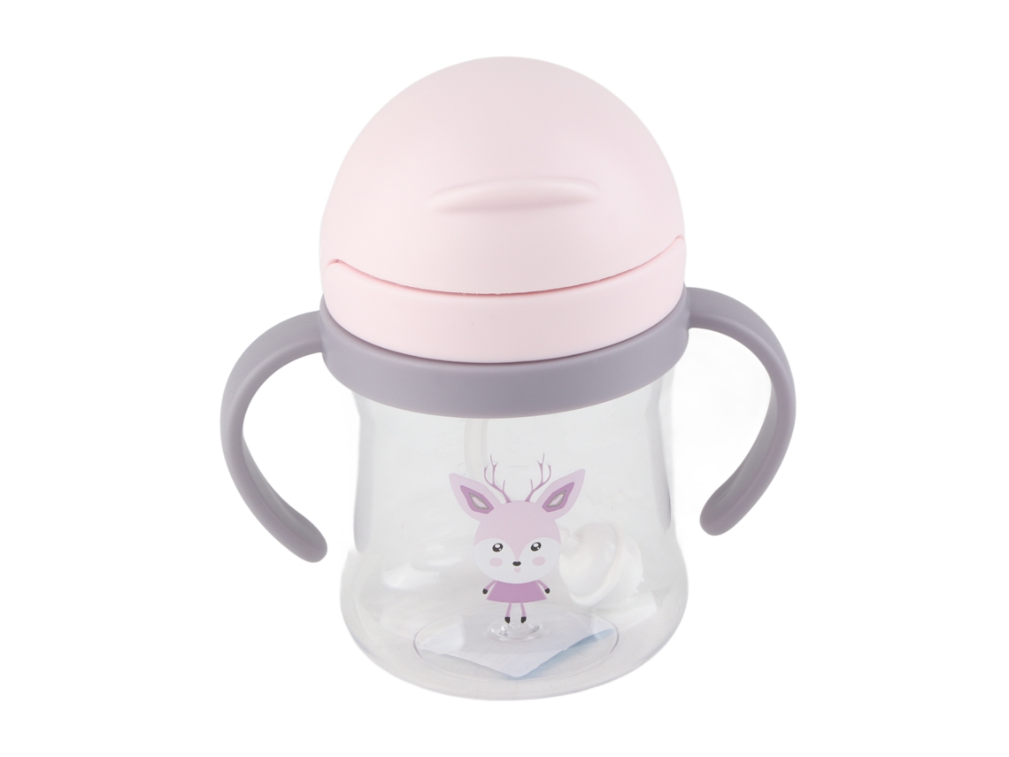 Vaso De Aprendizaje Para Bebé Con Pajita, A Prueba De Fugas, Boquilla Suave, Diseño Bonito, Fácil De Mantener, 250 Ml.