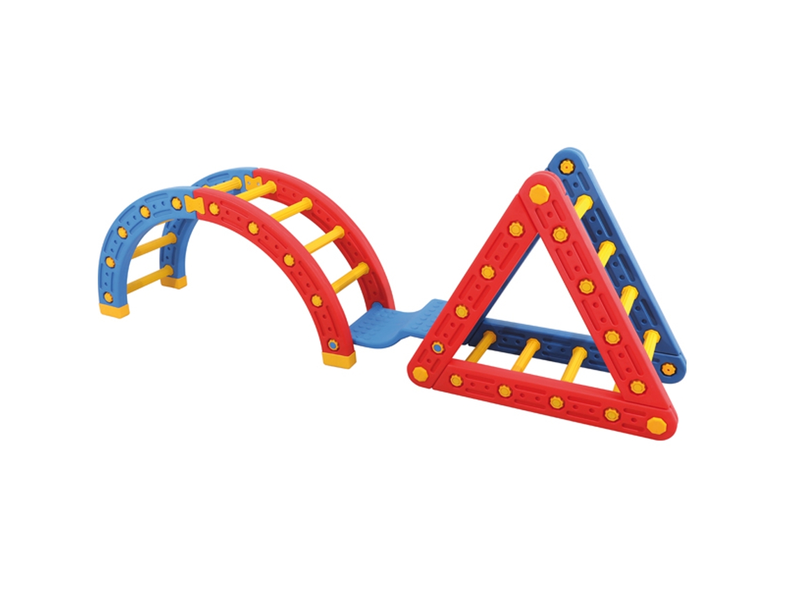 Juguete de puente Eduplay con rueda de equilibrio y triángulo de escalada de cartón
