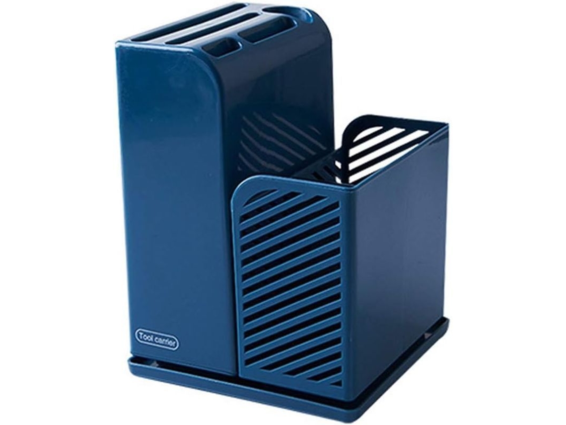 Estante Multifuncional Para Guardar Palillos De Dientes, Moldes En Forma De X Y Utensilios De Cocina, Color Azul.