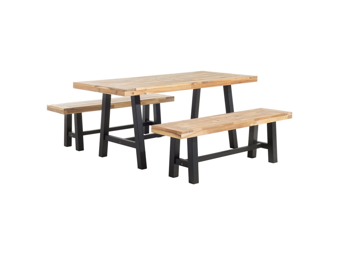 Conjunto de Jardín BELIANI Scania (Marrón - Madera de Acacia -80x170x74 cm)