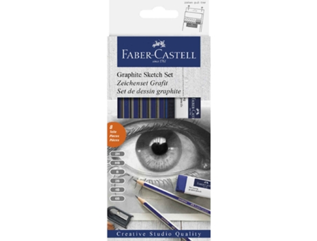 Lápis de Carvão FABER-CASTELL Graphite Sketch Set (Multicor - 8 Tabletas)