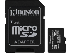 Tarjeta de Memoria KINGSTON 32 GB MicroSD Canvas Select Plus 100R A1 C10 + Adaptador