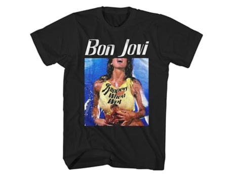 Camiseta ROCKINSTONE Bon Jovi resbaladiza cuando está mojado Arte del álbum Camiseta ROCKINSTONE Bon Jovi (Algodón - XXXL)