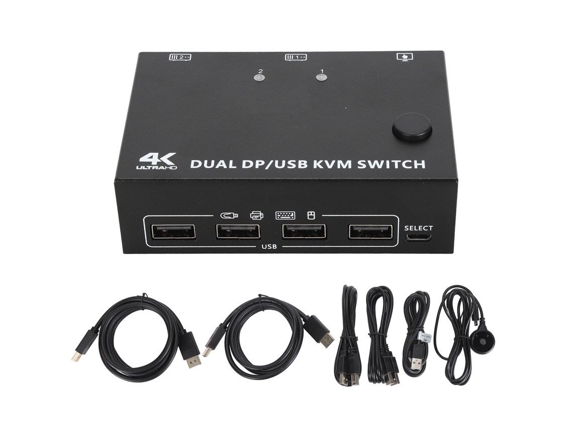 Baoj-2026novoswitch Kvm Displayport Com 2 Monitores Dúbios 8k 2x2