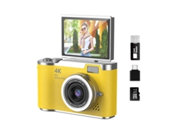 Cámara digital infantil de 48 MP, 1080p, con tarjeta SD de 32 GB para niños y niñas de 3 a 12 años, color amarillo Siurn