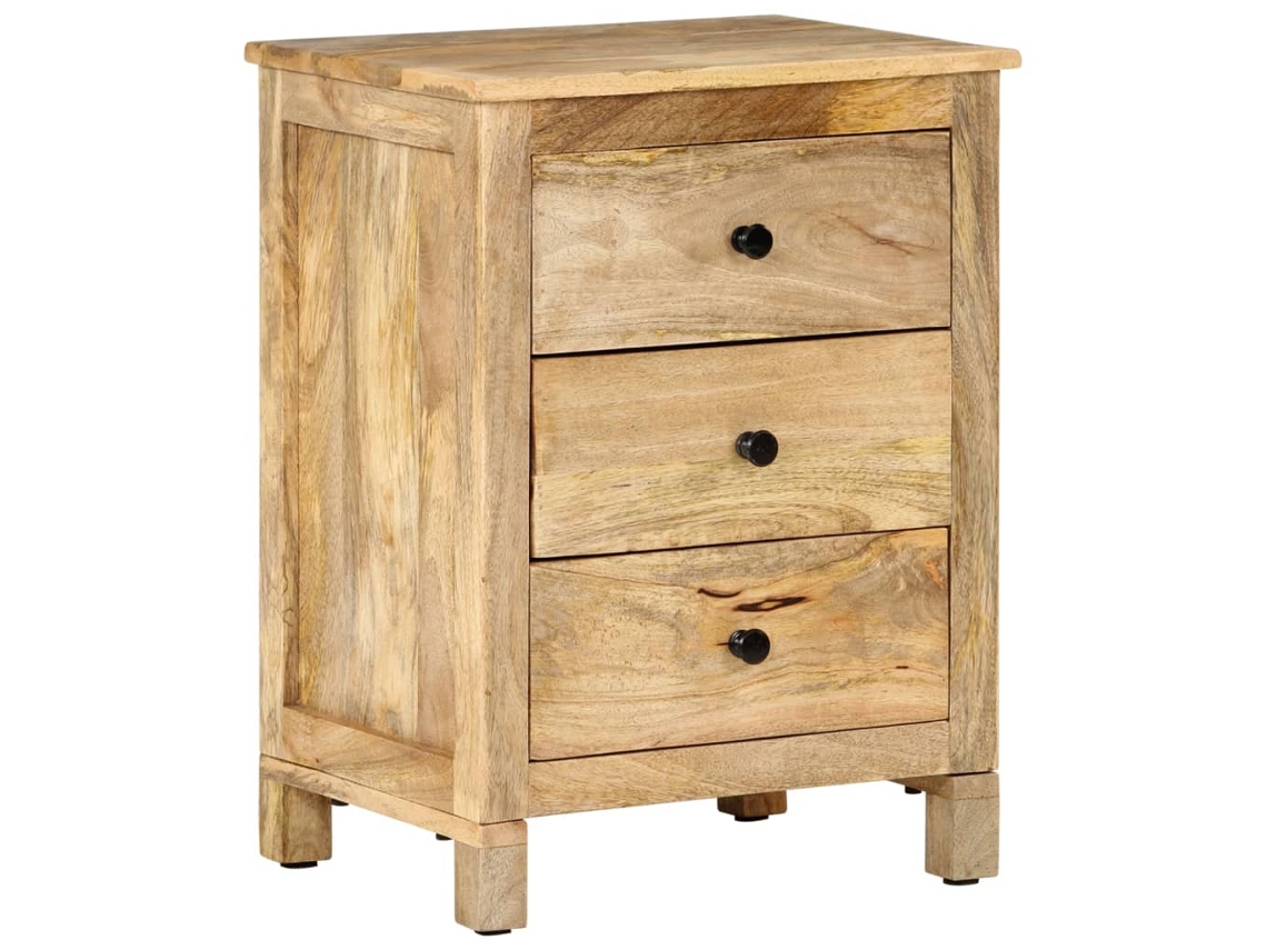 Mesita de Noche 45X35X60 Cm Madera de Mango Maciza