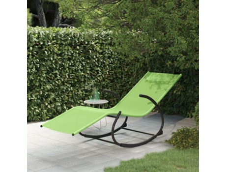MAISON EXCLUSIVE Tumbona mecedora de acero y textilene verde