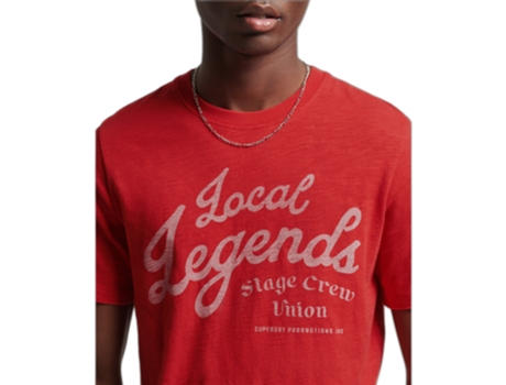 Camiseta para Hombre SUPERDRY (XXL - Algodón - Rojo)