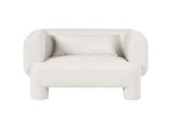 Sofá De 2 Lugares Beliani Hogbo De Tecido Branco 145x93x73
