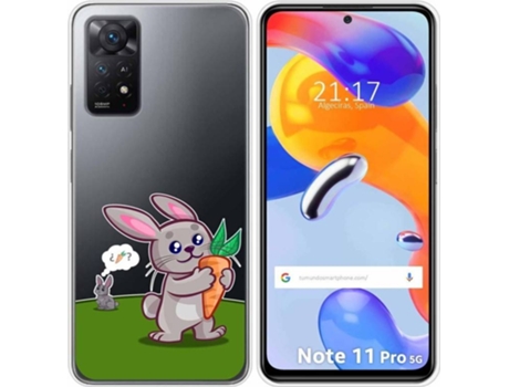 Carcasa Xiaomi Redmi Note 11 Pro TUMUNDOSMARTPHONE Dibujos Transparente Conejo Multicolor