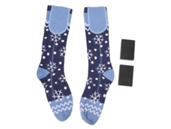 Calcetines Eléctricos Azules Con Calefacción, 3 Niveles Ajustables, Elásticos, Funcionan Con Pilas, Para Uso Exterior En Invierno.