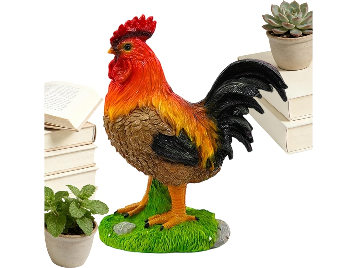 Decoración Genérica De Jardín Con Gallo Escultura Decorativa Pintada A Mano: Arte Animal Con Forma De Gallo Para Uso