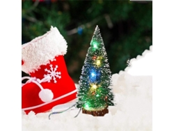 Decoración De Mesa Navideña Con Luces Led, Mini Árbol De Navidad Artificial De 15 Cm.