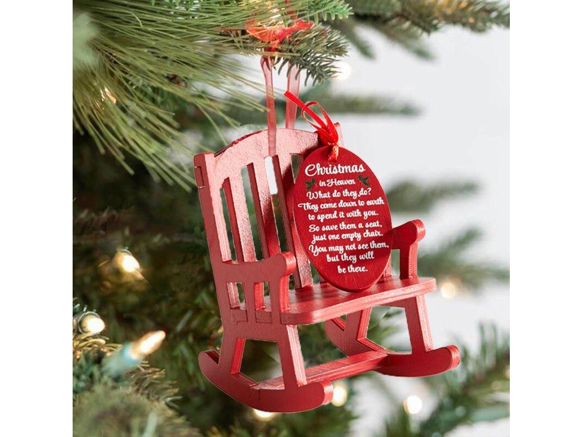 Colgante De Madera Conmemorativo, Sillón Rojo, Decoración Para Árbol De Navidad