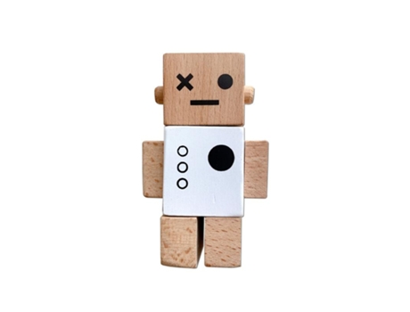 Robot Nórdico de Madera Para Bebés Blanco