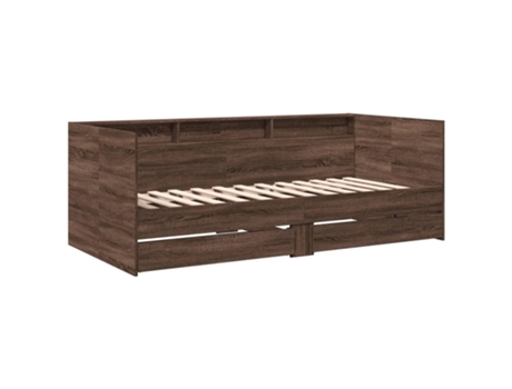 Tumbona con cajones madera ingeniería roble marrón VIDAXL (90 x 200 cm)