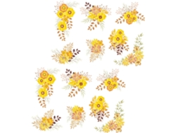 2 Pegatinas De Pared Autoadhesivas Con Pequeños Estampados De Flores Amarillas,