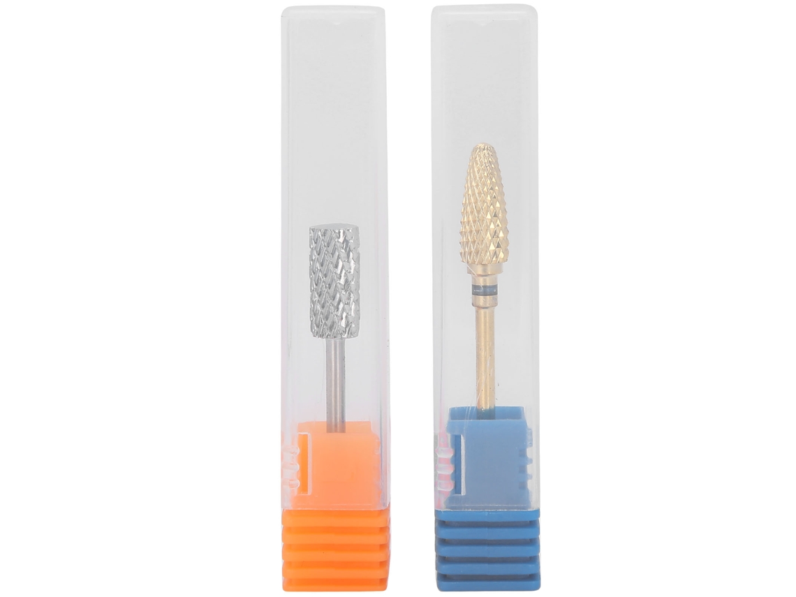 Juego de 2 brocas para uñas, 2,35 mm de diámetro, acero de tungsteno, accesorio de manicura.