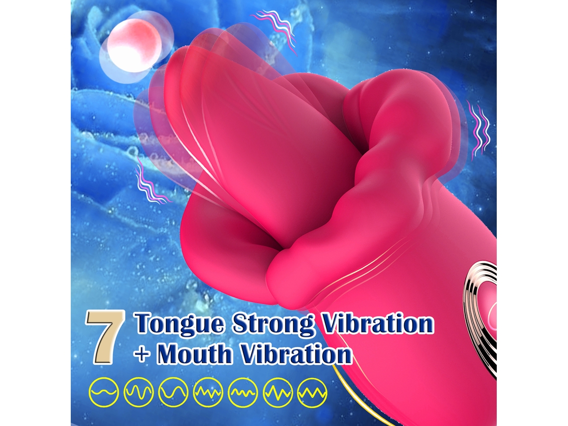Vibrador Lengua Lamer Silicona 7 Modos Potentes Estimulador Clítoris Juguete Sexual Mujer