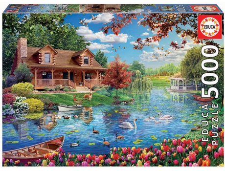 Puzzle EDUCA 5000 Casita En El Lago (Edad Mínima: 12 Años - 5000 Piezas)