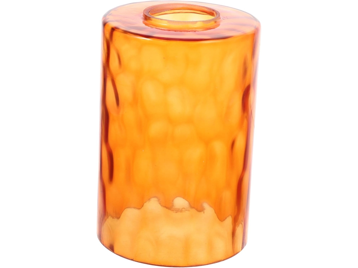 Cubierta Cilíndrica Para Luminaria, De Cristal Naranja Delicado Y Protector Con Diseño De Piedra Para Lámpara.