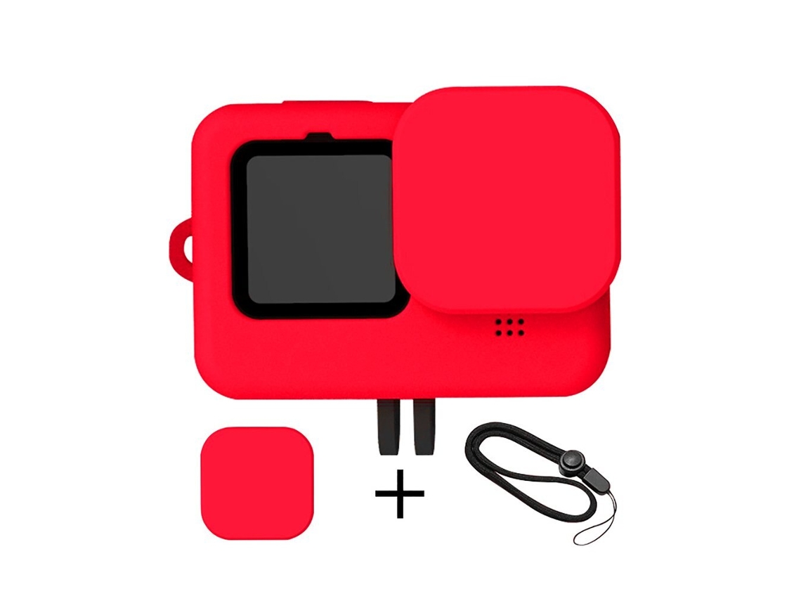 Funda para Go Pro Hero 9 Negro Silicona Líquida Rojo CHRUI
