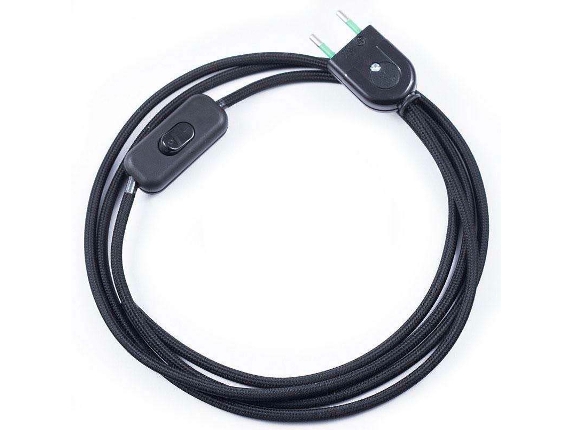 Cable Textil Con Interruptor Y Enchufe 2X075mm 2M LEDBOX