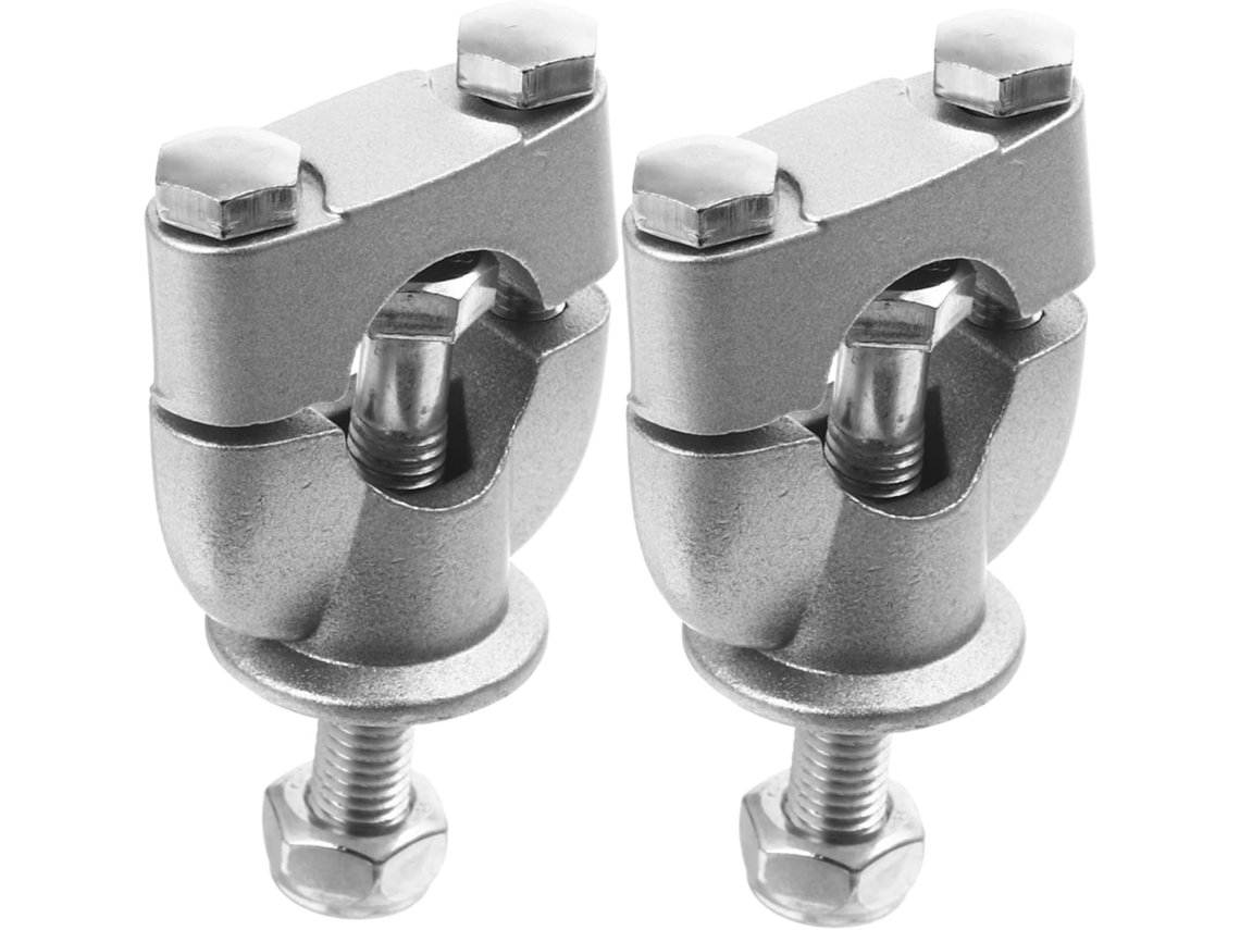 Abrazadera Elevadora De Manillar De Hierro Plateado De 7/8", 2 Unidades Para Motocicleta