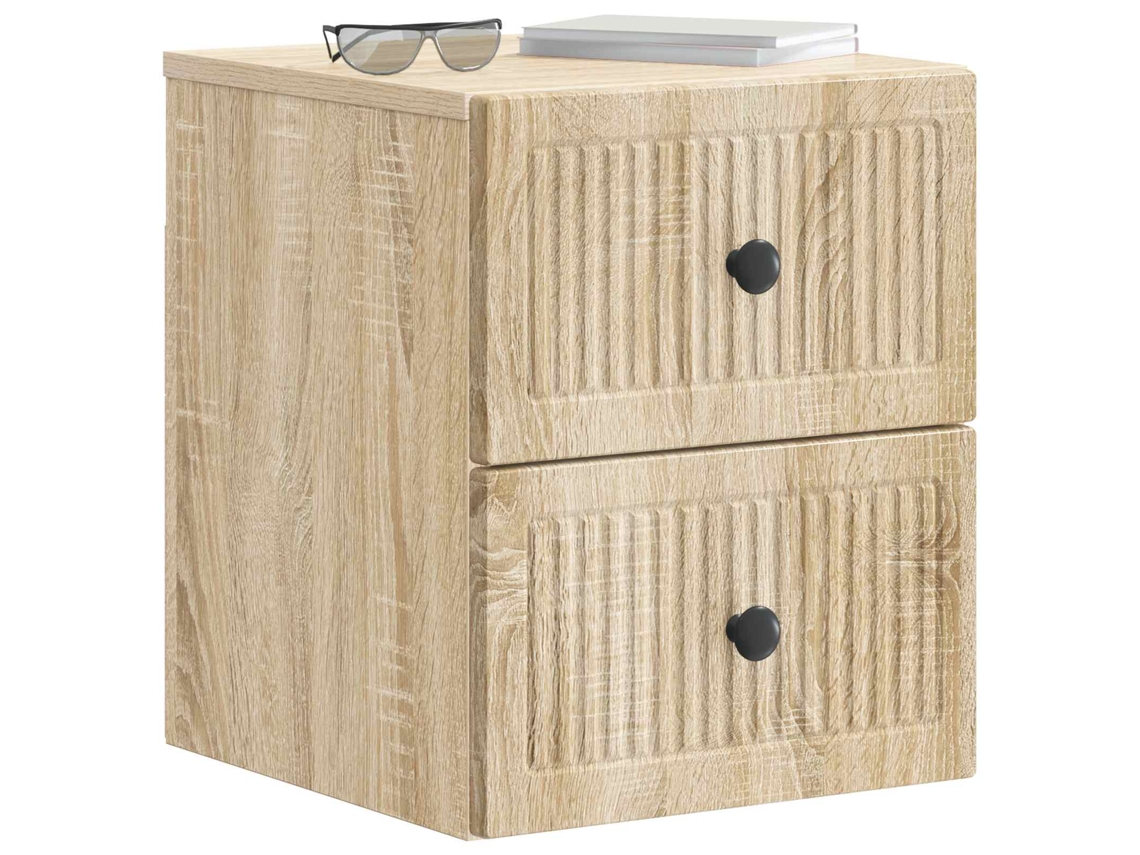 Maison Exclusive - Mesita De Noche De Pared 2 Pcs Roble Sonoma 33 X 34,5 X 40 Cm