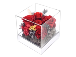 Decoración de flores eternas con rosas secas para regalos de Navidad y cumpleaños para familiares y amigos. JEIIBRZUI