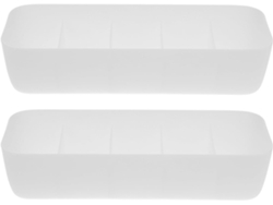 Organizador Cajones Plástico Blanco Juego 2 Piezas 5 Compartimentos Resistentes Fácil Acceso Prueba Arrugas
