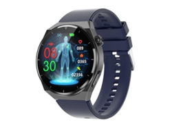 Reloj inteligente con correa de silicona de 1,39 pulgadas, compatible con ECG y control remoto en casa (azul)