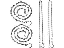 Cadena Colgante Negra De 4 Piezas Inoomp, Fabricada En Metal, Larga Y A La Intemperie, Para Comederos De Pájaros,