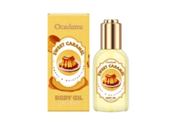 Aceite corporal hidratante con aroma a caramelo para la piel.