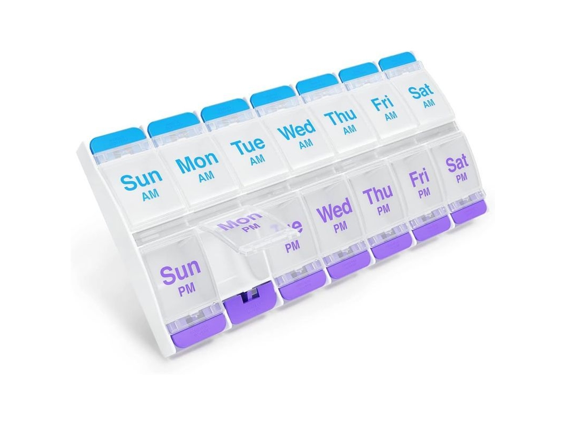 Organizador De Pastillas Con Botón, Planificador De Medicamentos, Organizador De Vitaminas