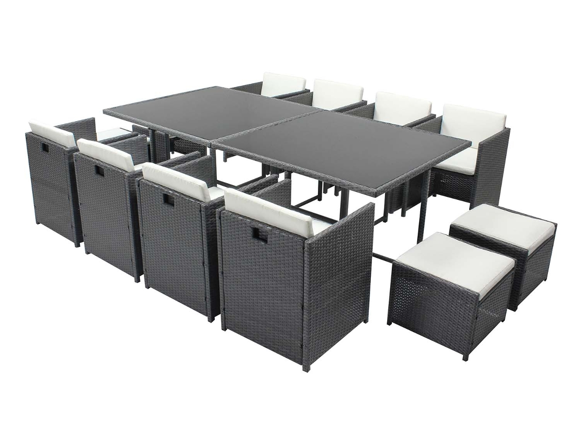 Conjunto de Comida CONCEPT U Miami 12 Personas em poli rattan Gris resina trançada