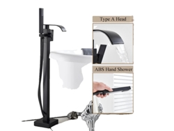 Grifo monomando para baño y ducha, acabado lacado moderno, negro mate