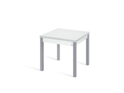 Mesa de Cocina Extensible PORTUS Lisa (80x80 (160) x75 cm - Aglomerado - Blanco)