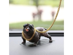2026-figura De Perro Bully Para Dashboard Coche Adorno Interiores Resina Cool Gris Linjou
