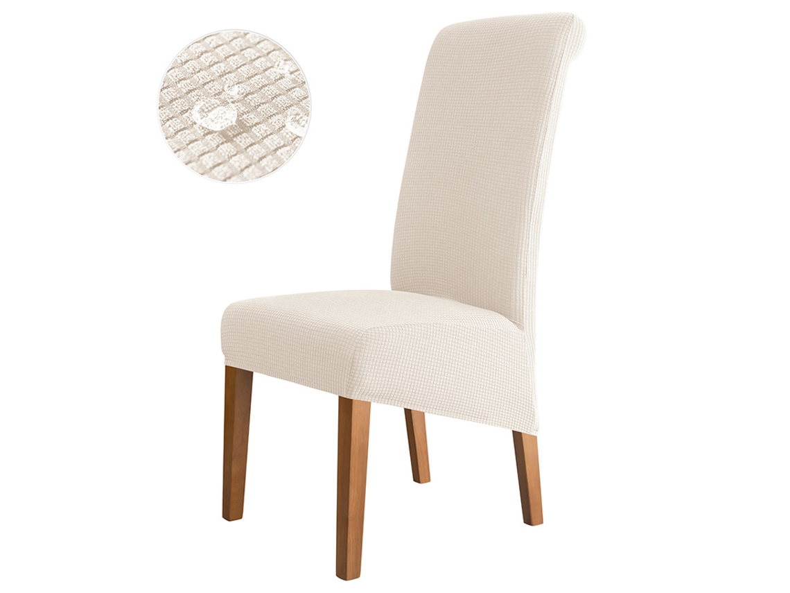 1 paquete de funda protectora extraíble para silla de comedor para el hogar, restaurante-11 # blanco jade-Tipo de encosto alto LUUCOZK
