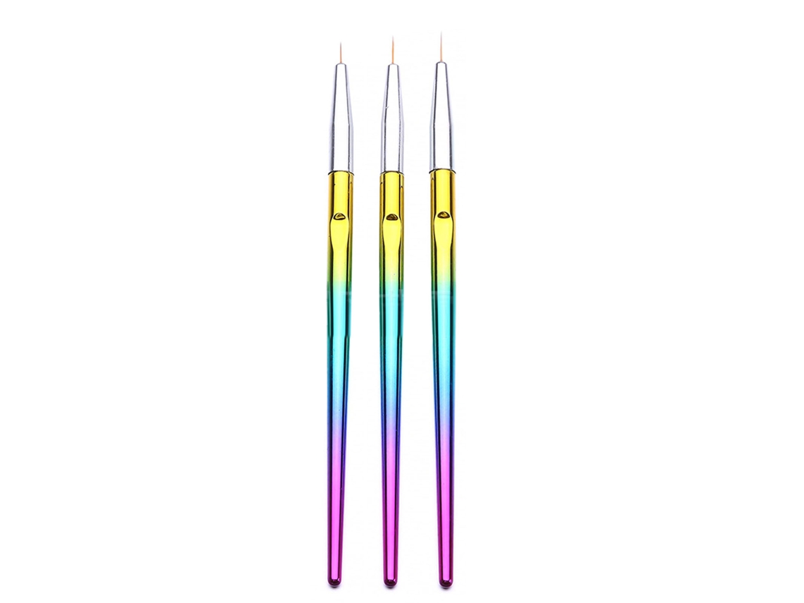 Juego De 3 Bolígrafos Para Dibujar En Uñas Con Pincel De Aluminio Para Manicura Y Salones De Belleza.