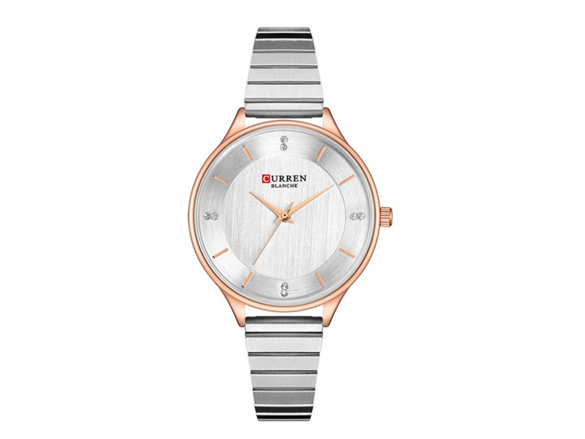 Reloj Con Correa De Acero Inoxidable (plateado), Elegante Reloj De Cuarzo Resistente Al Agua Para Mujer, Estilo Casual.