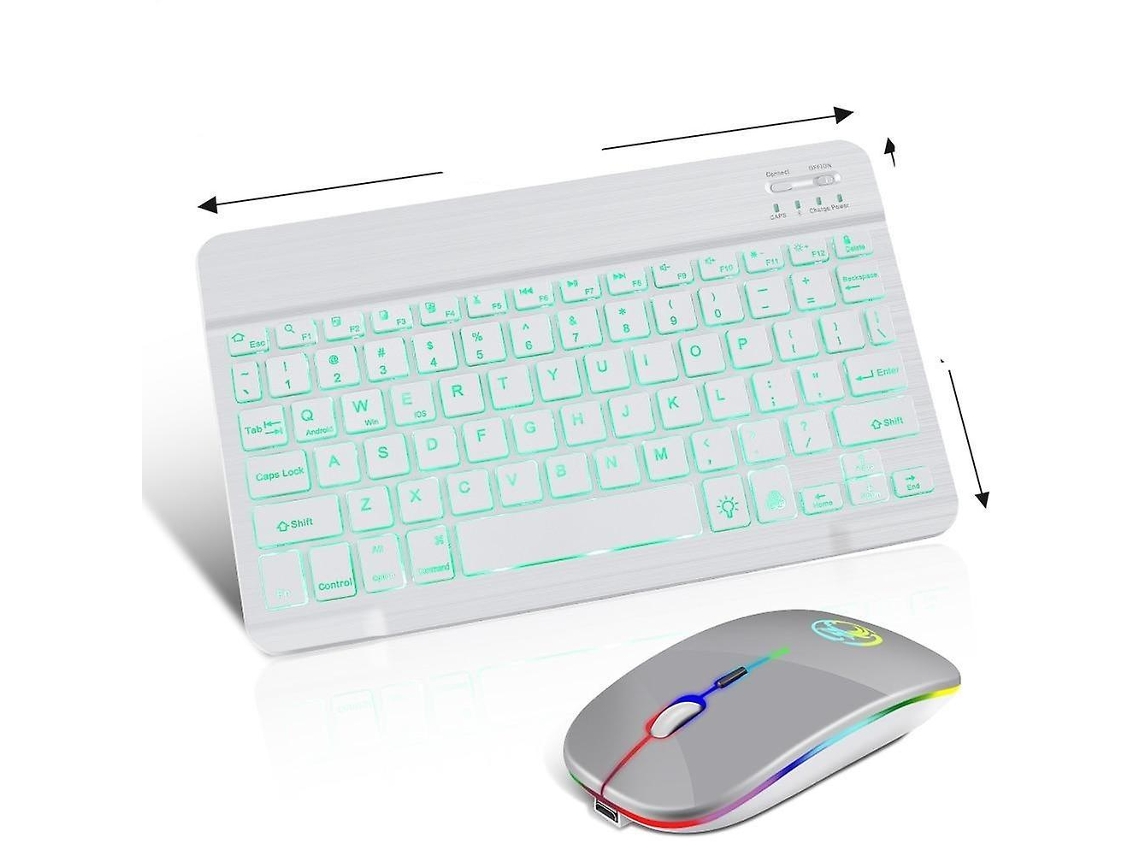 Teclado inalámbrico para iPad con retroiluminación en español, teclado y ratón para tableta Everley891