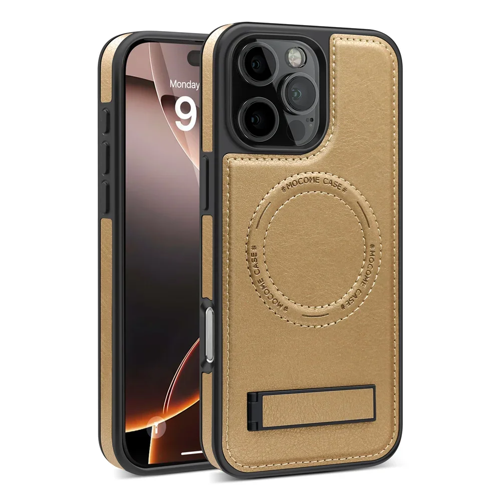 (iphone 13 Pro Max, Dorado) Funda Magsafe Para Iphone, Con Soporte Y Fuerte Fijación Magnética.