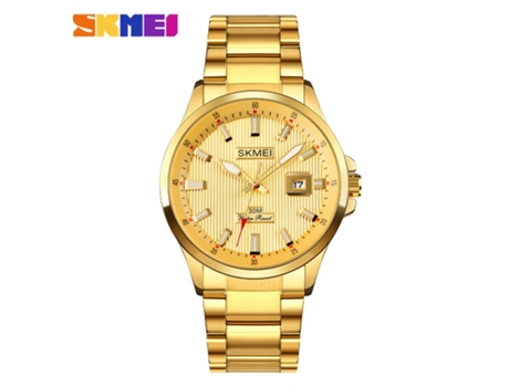 Relojes para Hombres Relojes de Pulsera de Cuarzo con Calendario Impermeables de Acero Inoxidable-Dorado LUUCOZK