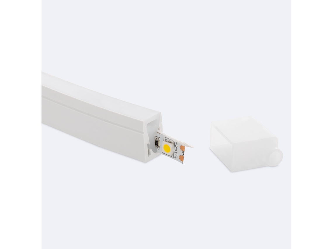 Perfil Neón Sflex 12x20 Superficie/empotrable Curva Lateral Para Tira Led Ip20 hasta 10 Mm 10 M